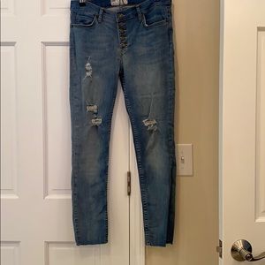 Free people Button front jeans